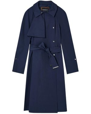 Emporio Armani Belted Coat - Blue