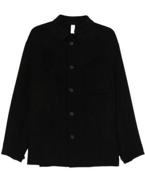 Hevò Button-Down Shirt Jacket - Black
