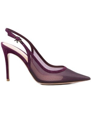Gianvito Rossi Slingback Mesh High Heels - Purple