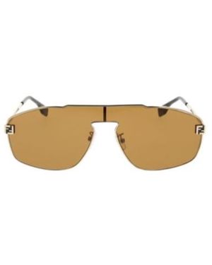 Fendi Eyewear Aviator Sunglasses - Metallic