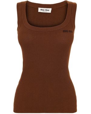 Miu Miu Sleeveless and tank tops for Women | Online Sale up to 62