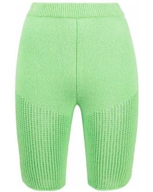 Nanushka Crochet Elasticated Waist Cycling Shorts - Green