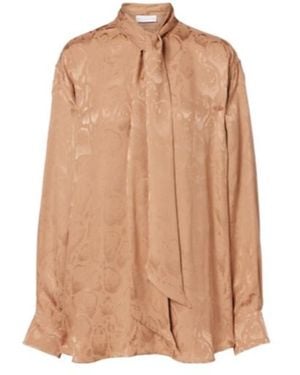 Stella McCartney Leopard-Print Silk-Blend Jacquard Blouse - Brown
