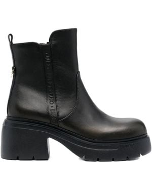 Liu Jo Leather Ankle Boots - Black