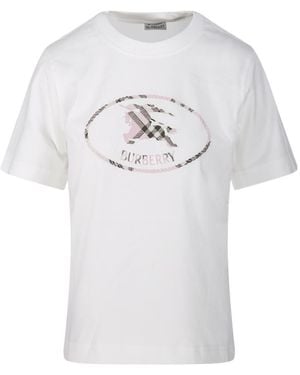 Burberry Knight Stamp Crewneck T-Shirt - Grey