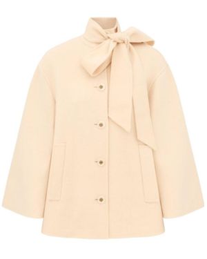 Zimmermann Valiant Pussybow Coat - Natural
