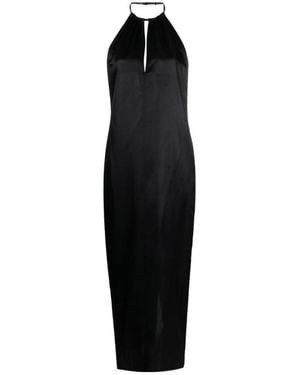 Acne Studios Keyhole-Neck Open-Back Maxi Dress - Black