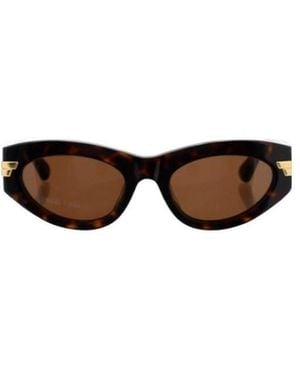 Bottega Veneta Eyewear Oval Frame Sunglasses - Multicolour
