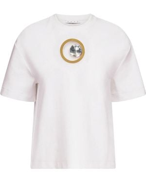 Area Embellished Crewneck T-Shirt - White