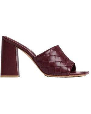 Bottega Veneta Parco Intrecciato Heel Sandals - Purple