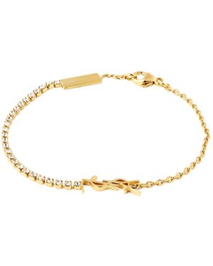 Saint Laurent Logo Detail Bracelet - Metallic