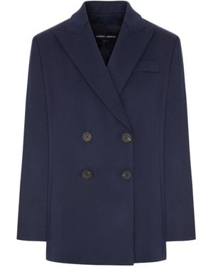 Giorgio Armani Double-Breasted Blazer - Blue