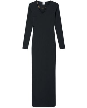 CASABLANCA Ribbed Jewellery Maxi Dress - Black