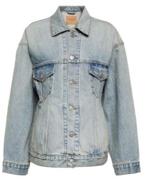 Balenciaga Logo Denim Jacket - Blue