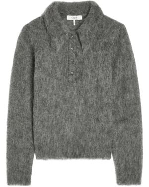 Chloé Wool-Blend Knit Sweater - Gray