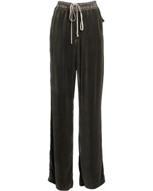 Rick Owens Velvet Wide-Leg Pants - Black