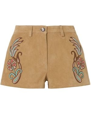 Etro Embroidered Shorts - Natural