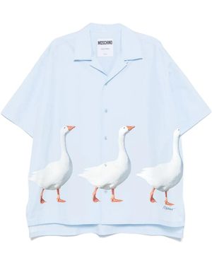 Moschino Shirt With Animal Print Motif - Blue