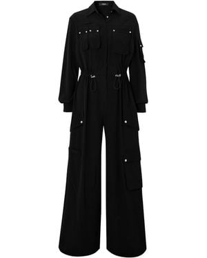 Versace Silk Crepe De Chine Jumpsuit - Black