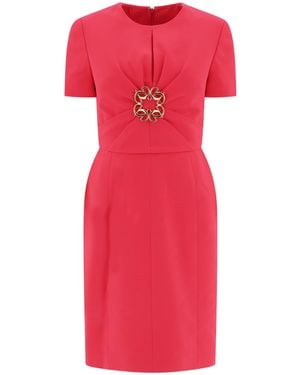 Elie Saab Cady Gathered Crewneck Dress - Pink