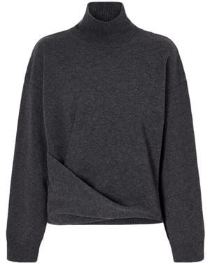 Rohe Asymmetric Wool And Cashmere-Blend Turtleneck Jumper - Blue