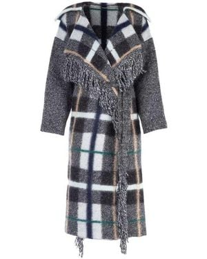 Stella McCartney Checked Belted Cardigan - Gray