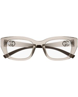 Gucci Eyewear Cat Eye Frame Glasses - Metallic