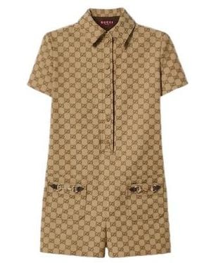 Gucci Original Gg Monogrammed Jumpsuit - Natural
