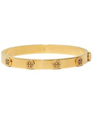 Tory Burch Miller Stud Pave Hinge Bracelet - Metallic