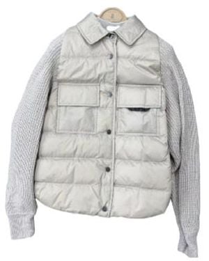 Brunello Cucinelli Long-Sleeved Padded Jacket - Gray