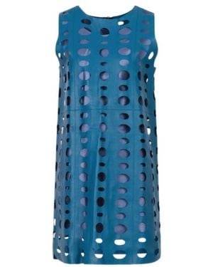 Marni Circular Cut-Out Sleeveless Mini Dress - Blue