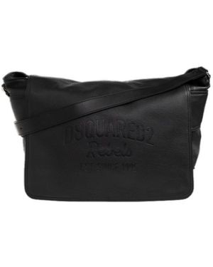 DSquared² Logo Embossed Crossbody Bag - Black