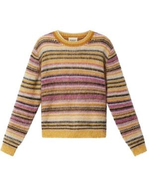 Isabel Marant Morine Striped Brushed-Knit Sweater - Natural