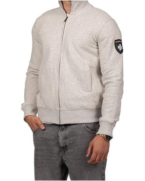 PODHIO Zip Appliqué Sweatshirt - Grey