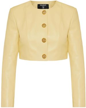 Balmain Button Front Jacket - Yellow