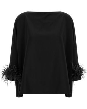 Gianluca Capannolo Laura Feather-Cuff Top - Black
