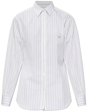 Moschino Striped Embroidered Shirt - White