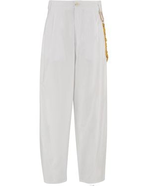 DARKPARK High-Waist Wide-Leg Trousers - White
