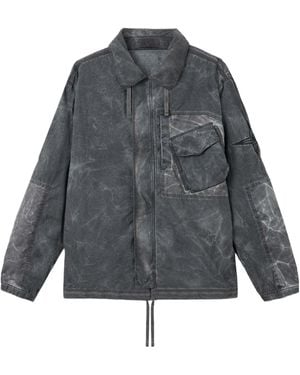 Stone Island Comfort-Fit Zip-Up Overshirt With Packable Hood - Gray