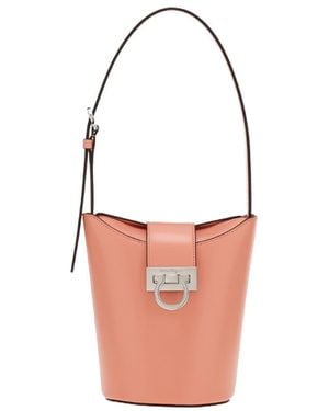 Ferragamo Ferragamo Trifolio Logo Engraved Shoulder Bag - White