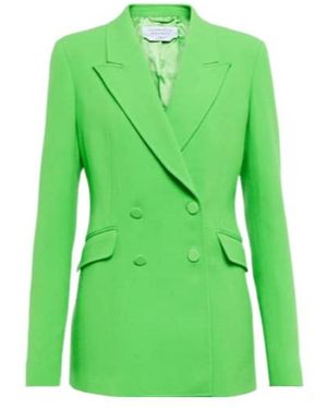 Gabriela Hearst Double-Breasted Virgin Wool Suit Jacket - Green