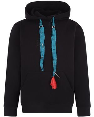 JORDANLUCA Serpentine Cotton Hoodie - Blue