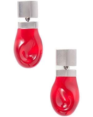 KHAITE Keefe-Toned Resin Earrings - Red