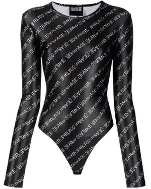 Versace Jeans Couture Signature-Print Bodysuit - Black