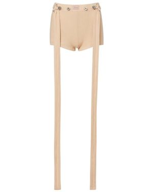 Jean Paul Gaultier Ribbed-Knit Cotton Shorts - White