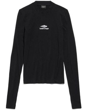 Balenciaga 3B Sports Icon Long-Sleeve Top - Black