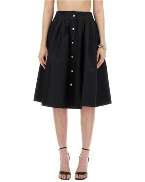 Moschino Logo Logo Pleated Skirt - Black