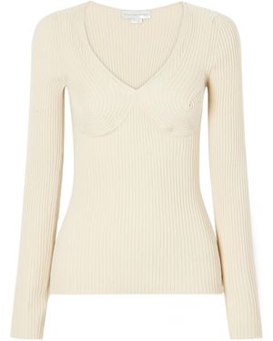 Stella McCartney Ribbed Cotton-Blend Jumper - Natural