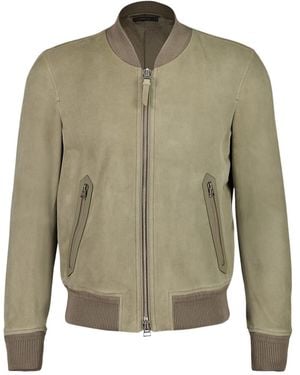 Tom Ford Suede Bomber Jacket - Green