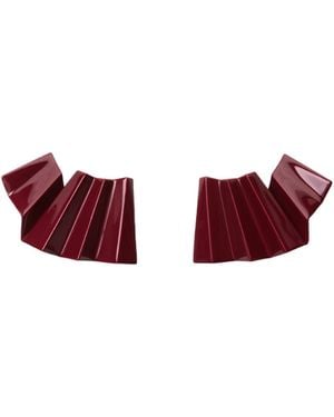 Phoebe Philo Pleated Earrings - Red